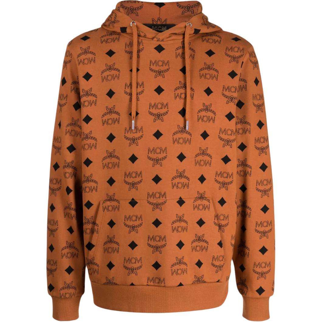 MCM Logo Letter Print Hoodie Deep Brown MHADAMM05CO00L