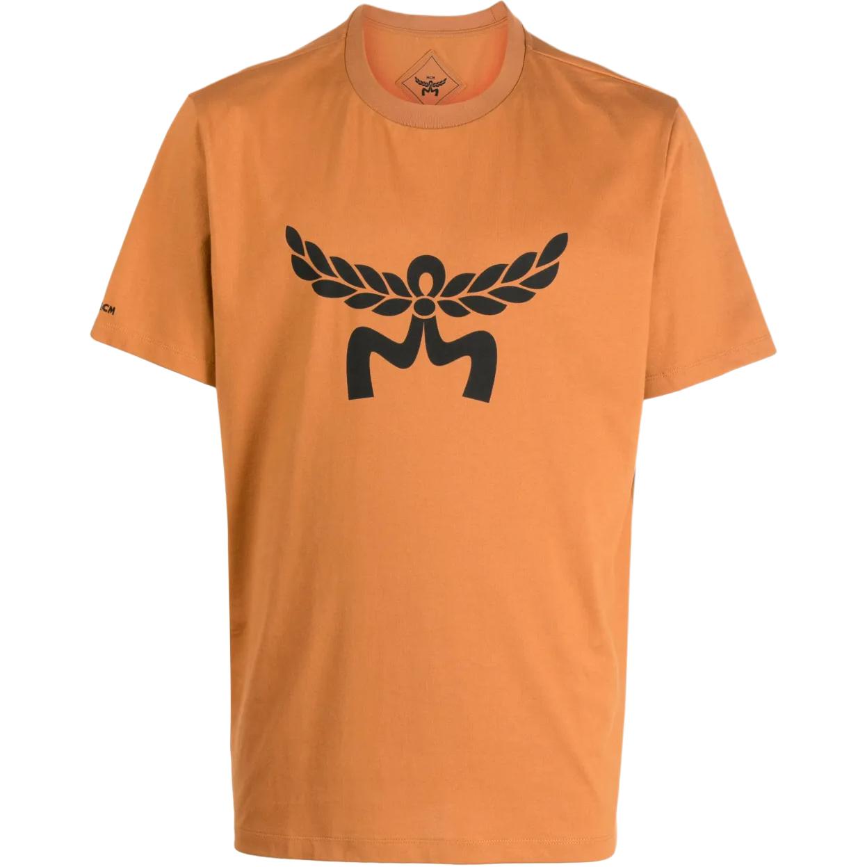 MCM Logo Printed Crewneck T-Shirt Orange () MHTESMM05CO00L