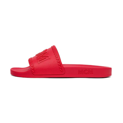 MCM Logo Rubber Slide 'Red'