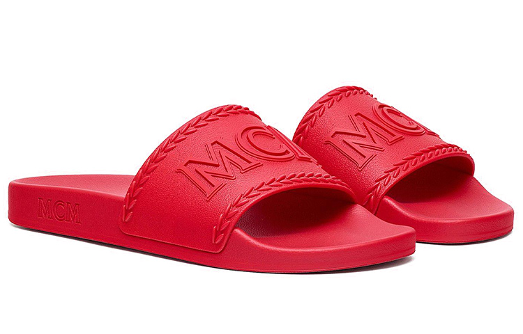 Lookbook MCM Logo Rubber Slide 'Red' MEXBSMM13R0041