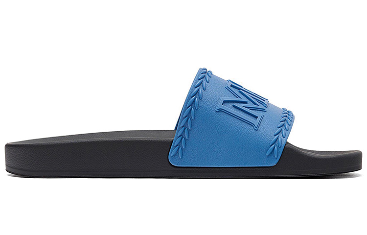 Order MCM 大徽章橡膠拖鞋 藍色