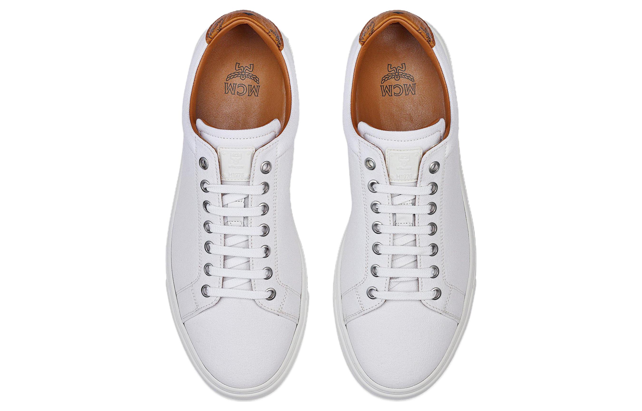 Lookbook MCM 低帮 '白色舒适织物' MEXBABC02WT040