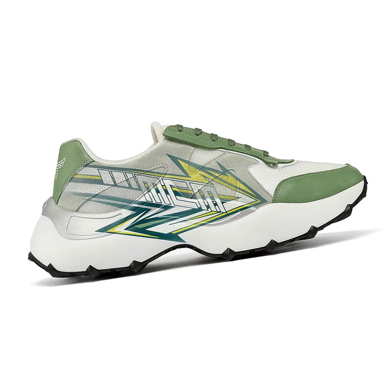 Order MCM Baskets Basses en Cuir ''Blanc Vert'' MEXCASY01JZ