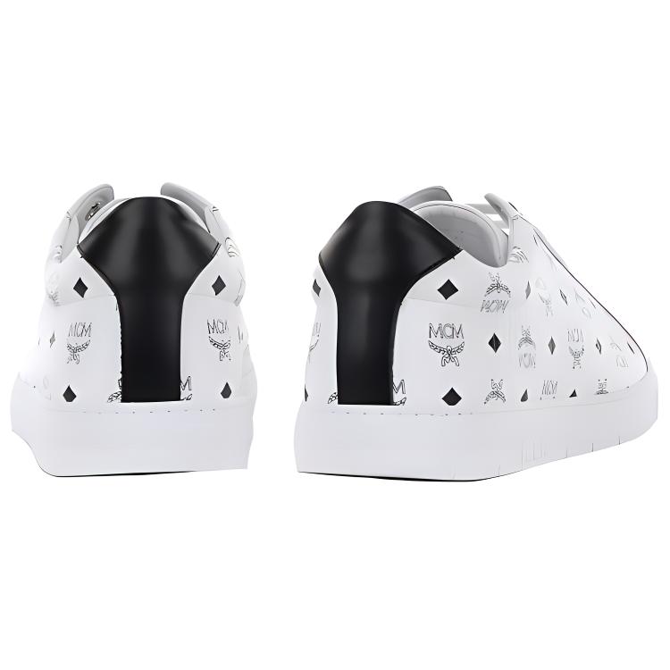 Shop MCM白色低帮系带鞋 MEXDATD03WT