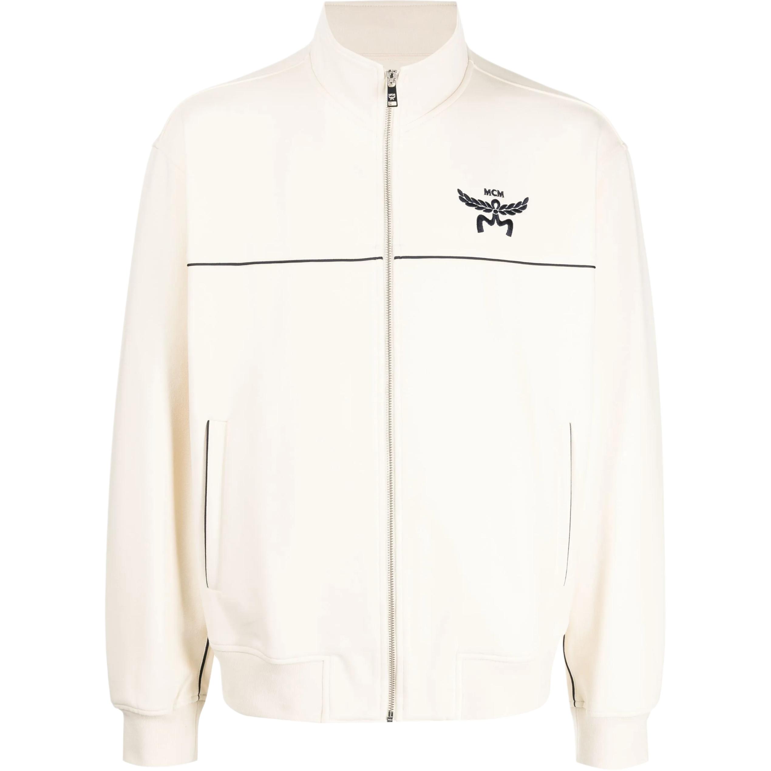 MCM Monogram Logo Zip-Up Long Sleeve Jacket Men’s Off-White MHJESBC02WI00M