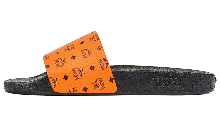 MCM Monogram Rubber Slide 'Orange Black' MEXCSMM22O9041
