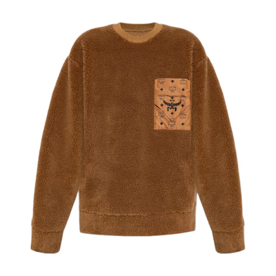 MCM PHENNON+ Monogram Print Black Long Sleeve Crewneck Sweatshirt Men MHTDAJP02BK00M