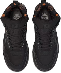 MCM Skyward Hi 小牛皮 圓頭平底繫帶 舒適百搭 高筒 板鞋 男款 黑色 Lookbook MCM Skyward Hi 小牛皮 圓頭平底繫帶 舒適百搭 高筒 板鞋 男款 黑色