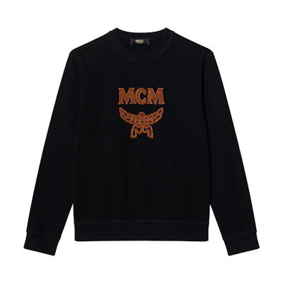 MCM SS22 Bear Print Striped Crewneck Sweatshirt Unisex Green Long Sleeve MHACSSX02-JW