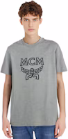 Shop MCM SS22 灰色印花圓領短袖T恤 MHTBSMM09EH