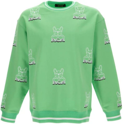 MCM SS22 熊印條紋圓領長袖男女綠色衛衣 MHACSSX02-JW Buy MCM SS22 熊印條紋圓領長袖男女綠色衛衣 MHACSSX02-JW