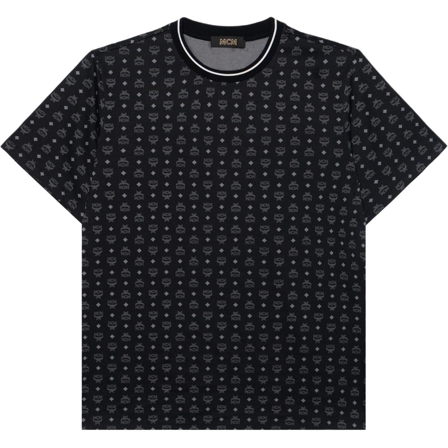 MCM SS22 Logo Print Short Sleeve T-Shirt Black MHTAAMM05BK