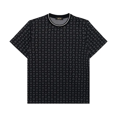 MCM SS22 Logo Print Short Sleeve T-Shirt Black MHTAAMM05BK
