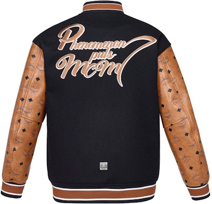 MCM SS23 Black Embroidered Patchwork Button-Up Baseball Jacket MHJDSJP01BK00M Lookbook MCM SS23 Black Embroidered Patchwork Button-Up Baseball Jacket MHJDSJP01BK00M