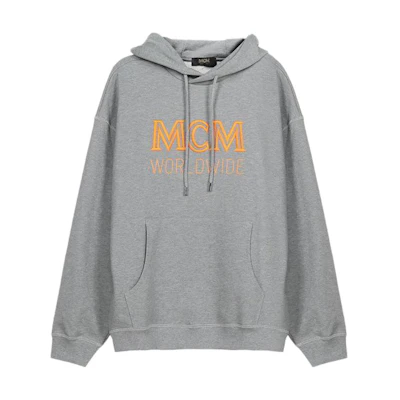 MCM SS23 Grey Letter Print Hoodie. MHAASMM03BT0