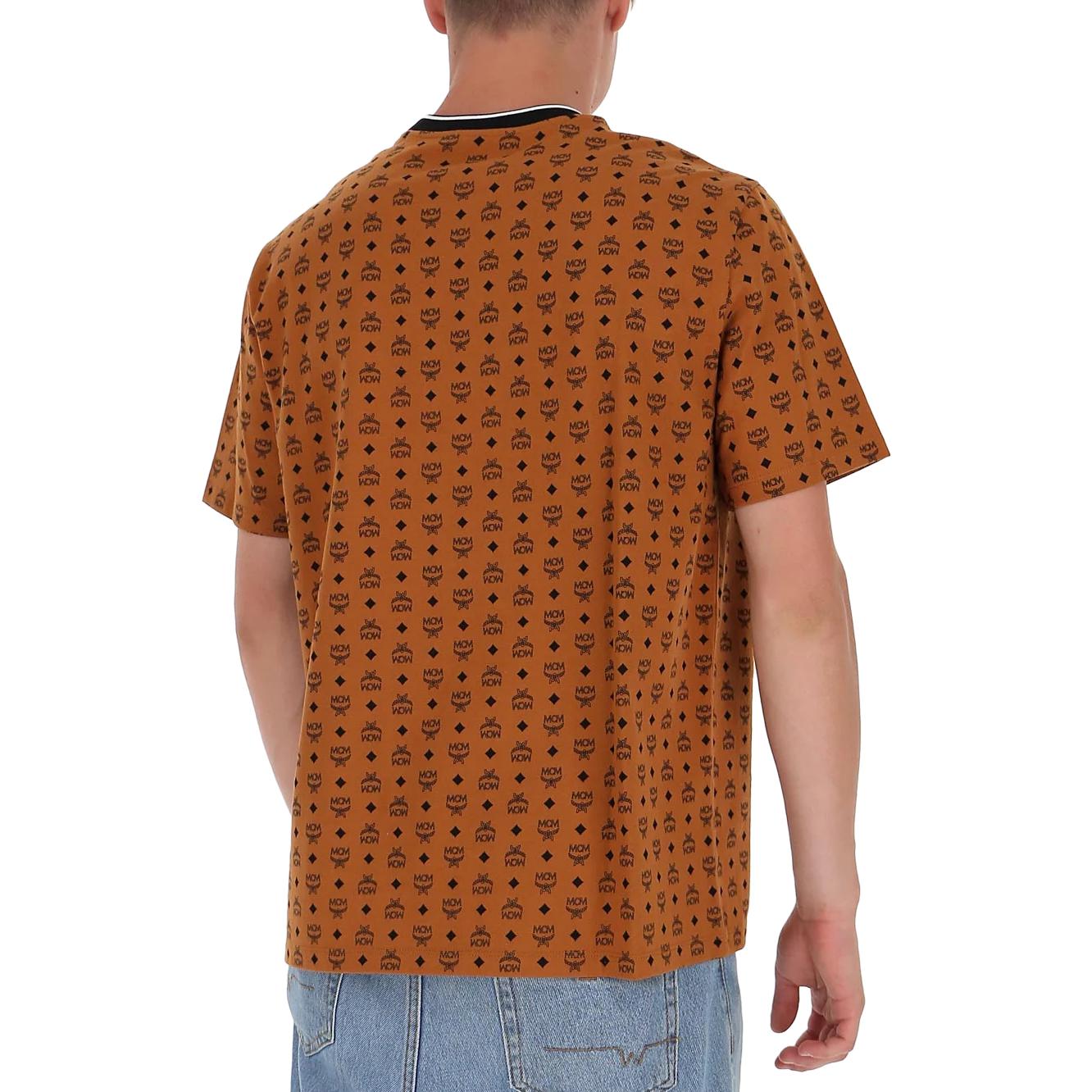 Purchase MCM SS23 All-Over Logo Crewneck T-Shirt Red Brown  Tee MHTAAMM05CO