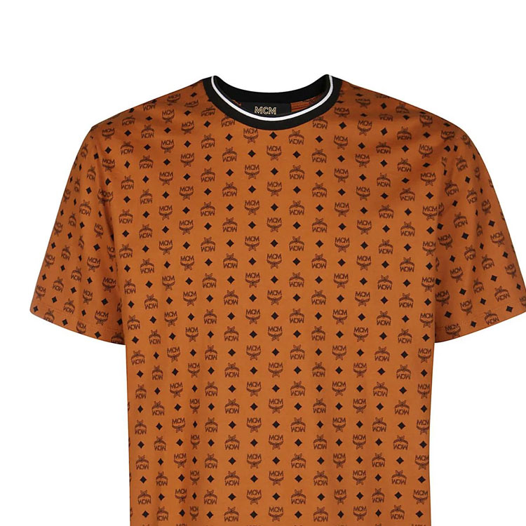 Sizing MCM SS23 All-Over Logo Crewneck T-Shirt Red Brown  Tee MHTAAMM05CO