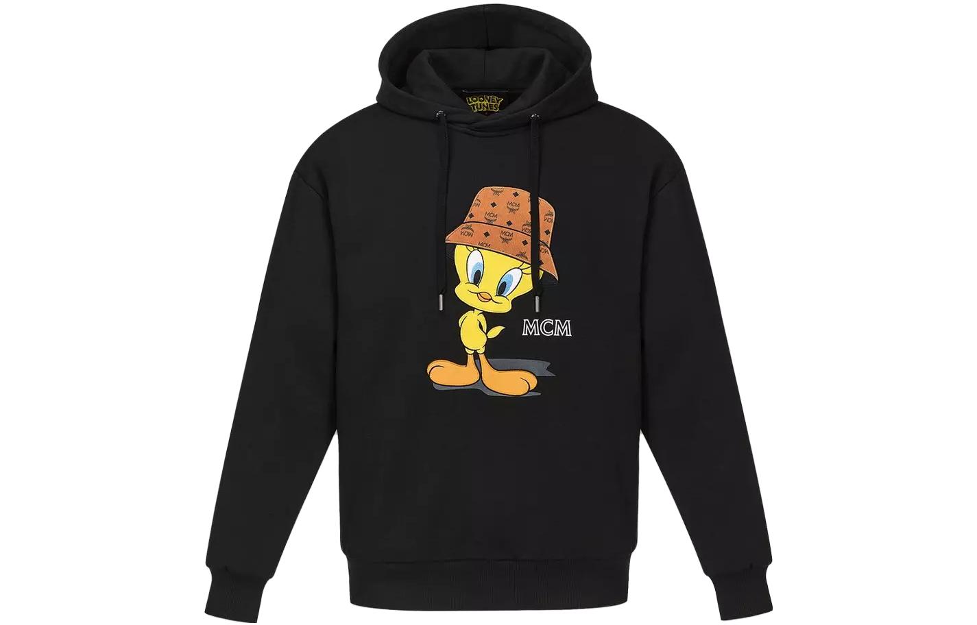 MCM SS23 Cartoon Duck Print Hoodie Black MHADSMM05BK00