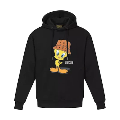 MCM SS23 Cartoon Duck Print Hoodie Black MHADSMM05BK00