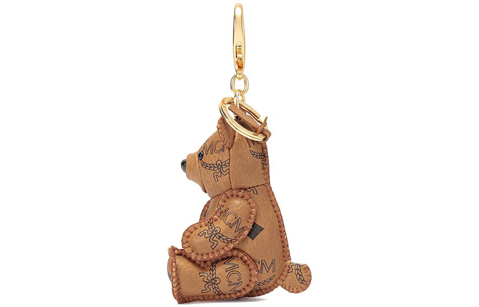 Shop MCM SS23 Monogram Bear Key Charm Keychain Unisex Couple Accessory in Cognac. MXZAAXL01CO001【】