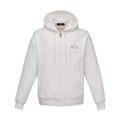 MCM SS24 Logo Patch Crewneck Pullover Long Sleeve Unisex Sweatshirt Cognac MHAESMM06CO