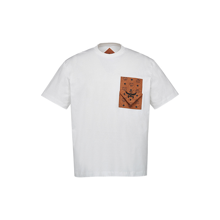 Order MCM SS24 Unisex White Crewneck T-Shirt with Logo Patch. MHTEAMM07WT