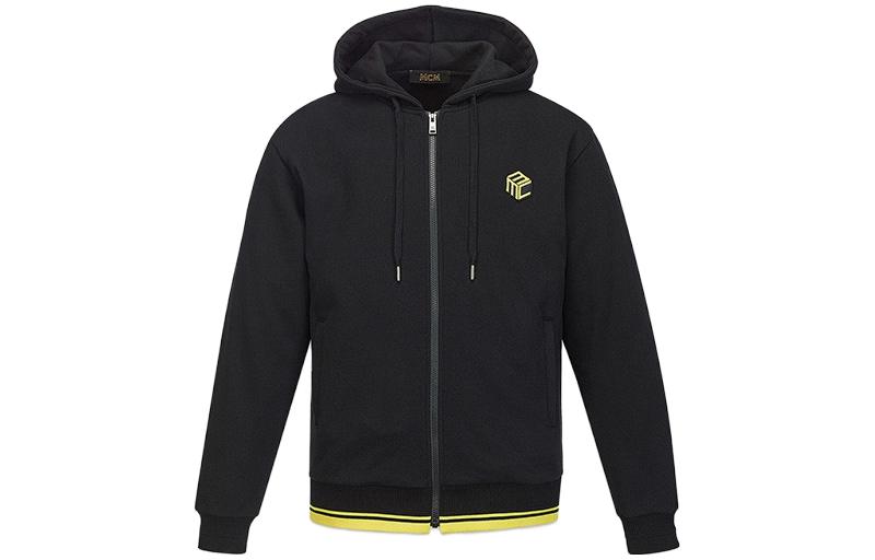 MCM Stripe Trim Hooded Jacket for Men - Black MHACSCK04BK