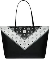 MCM Top Zip Shopper Visetos M Move Medium Black MCM Top Zip Shopper Visetos M Move Medium Black