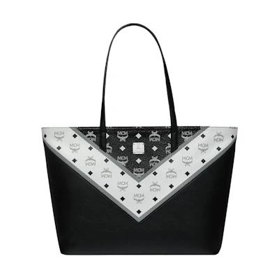 MCM Top Zip Shopper Visetos M Move Medium Black