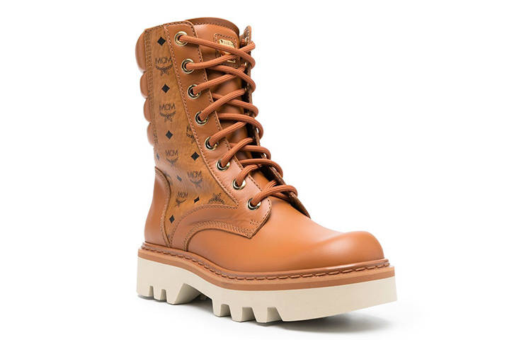 MCM Visetos-Print Leather Boots 'Tan' 圖 2