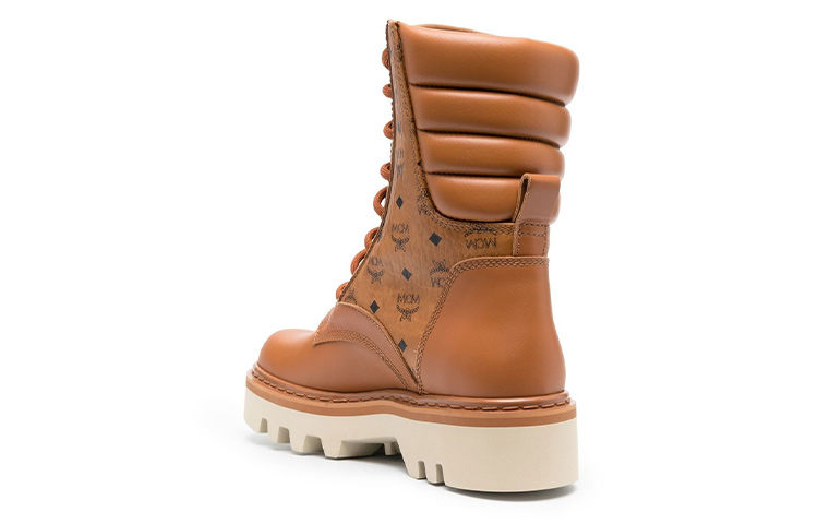 MCM Visetos-Print Leather Boots 'Tan' 圖 3