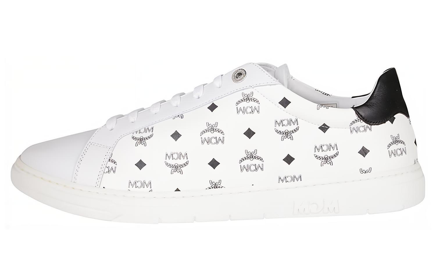 MCM Visetos Low 'White Black' MEXAAMM11WT