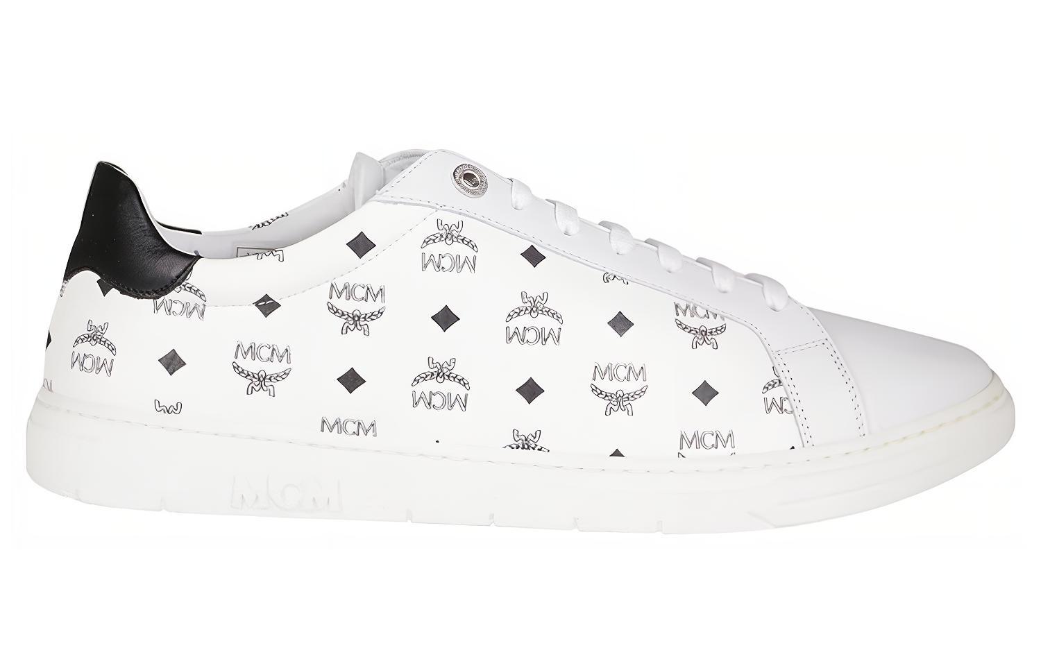 Order MCM Visetos Low ''Bianco Nero'' MEXAAMM11WT
