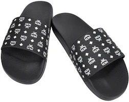 Shop MCM Sandalias de Goma Visetos 'Negro' MEX8AMM60BK042