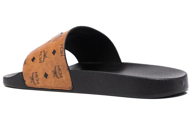 Lookbook MCM Visetos 拖鞋 红棕色 MEXCSMM23CO