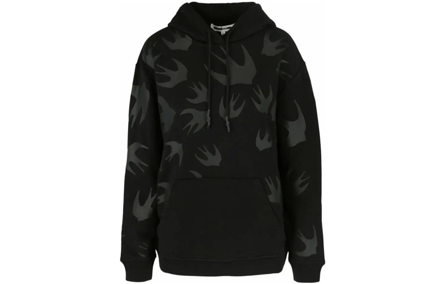 McQ Alexander McQueen  Graphic Print Drawstring Hoodie - Black 527546-RRB58-1891