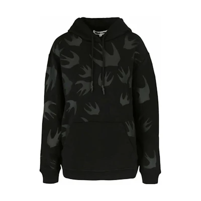 McQ Alexander McQueen Graphic Print Drawstring Hoodie - Black 527546-RRB58-1891
