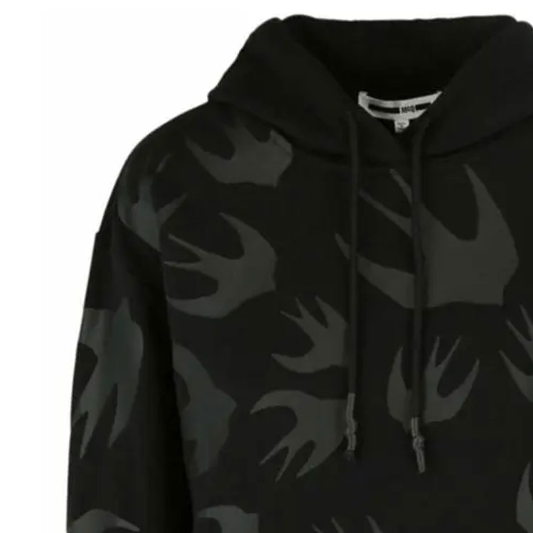 Purchase 麦昆McQ亚历山大印花抽绳连帽衫 - 黑色 527546-RRB58-1891