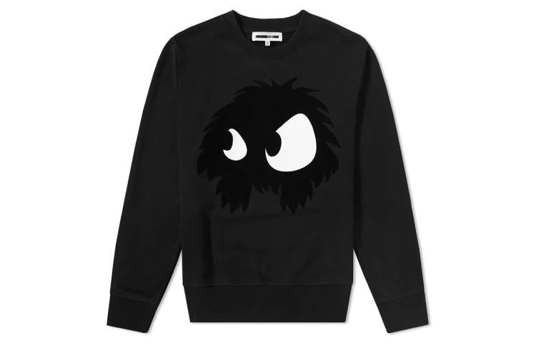 Order McQ Alexander McQueen 黑色怪獸圖案圓領衛衣 415099-RKH51-1000