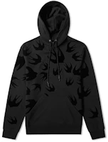 McQ Alexander McQueen Black Hoodie with Swallow Design 545412-RLT74-1000 McQ Alexander McQueen Black Hoodie with Swallow Design 545412-RLT74-1000