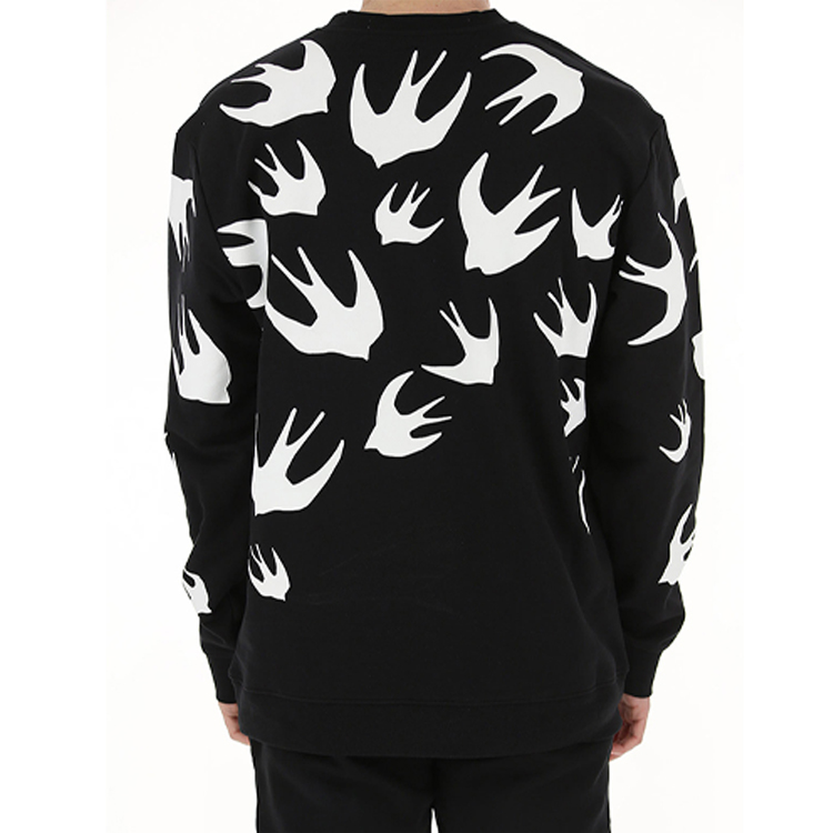 Purchase 맥큐 알렉산더 맥퀸 블랙 스왈로우 프린트 크루넥 스웻셔츠 545415-RLT72-1000