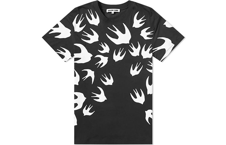 Order McQ 亚历山大·麦昆 黑色燕子印花棉质短袖T恤 291571-RLT71-1000