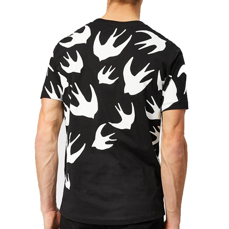 Shop McQ 亚历山大·麦昆 黑色燕子印花棉质短袖T恤 291571-RLT71-1000