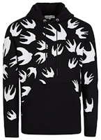 McQ Alexander McQueen Black Swallow Print Hoodie 545412-RLT72-1000 McQ Alexander McQueen Black Swallow Print Hoodie 545412-RLT72-1000