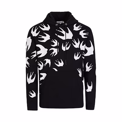 McQ Alexander McQueen Black Swallow Print Hoodie 545412-RLT72-1000