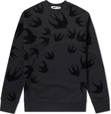 맥큐 알렉산더 맥퀸 블랙 벨벳 제비 프린트 스웻셔츠 545415-RLT74-1000 Buy 맥큐 알렉산더 맥퀸 블랙 벨벳 제비 프린트 스웻셔츠 545415-RLT74-1000