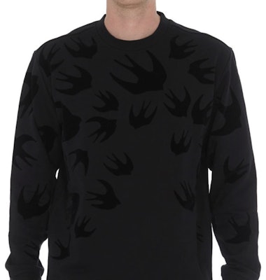 맥큐 알렉산더 맥퀸 블랙 벨벳 제비 프린트 스웻셔츠 545415-RLT74-1000 Lookbook 맥큐 알렉산더 맥퀸 블랙 벨벳 제비 프린트 스웻셔츠 545415-RLT74-1000