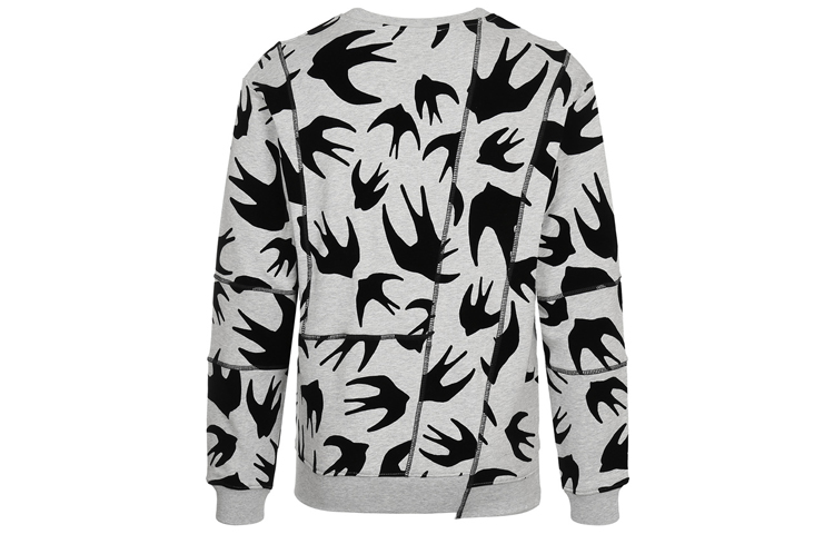 Lookbook 맥큐 알렉산더 맥퀸 플로크드 스왈로우 크루넥 스웻셔츠 라이트 그레이 519433-RLR33-1225