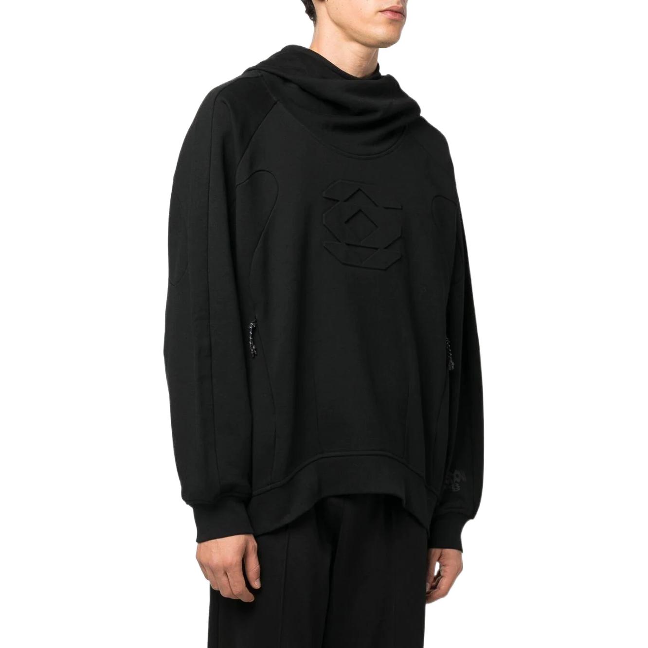 Purchase McQ Alexander McQueen FW22 Hoodie Lelaki Hitam Embossed Oversized. 701363-RTT06-1000