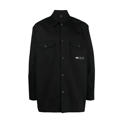 McQ Alexander McQueen FW22 Solid Patch Jacket-Style Long Sleeve Shirt Black Men 703113-RQP10-1000
